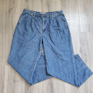 Madewell Baggy Straight Jeans Women's 32 Denim Pleated